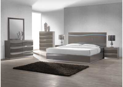 Contemporary High Gloss King Size Bed