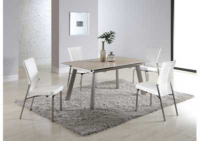 Image for Eleanor Contemporary Dining Set w/ Extendable Ceramic Top Table & Motion-Back Chairs