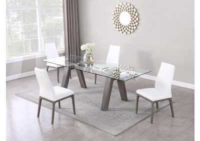 Image for Modern Dining Set With Extendable Glass Table & 2-Tone Chairs