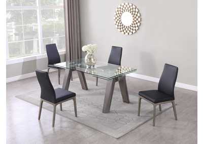 Image for Modern Dining Set With Extendable Glass Table & 2-Tone Chairs
