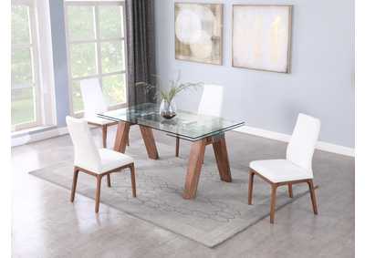 Image for Modern Dining Set With Extendable Glass Table & 2-Tone Chairs