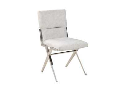 Faith Dark Grey Side Chair (Set of 2) w/ Steel Sawbuck Base