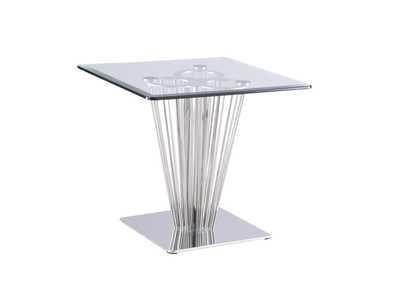 Fernanda Contemporary Square Glass Lamp Table