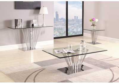 Contemporary Rectangular Glass Lamp Table