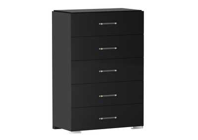 Image for Modern 5-Drawer Gloss Black Bedroom Chest