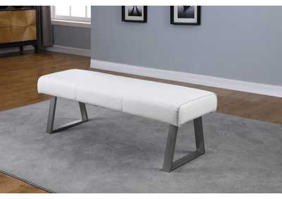 Image for Contemporary Upholstered Bench w/ Highlight Stitching
