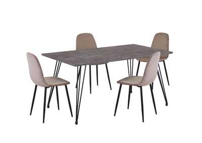Image for Heather Contemporary Dining Set w/ Laminated Wooden Top & 4 Chairs