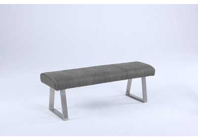 Image for Kalinda Brushed Stainless Steel Contemporary Bench with Highlight Stitching