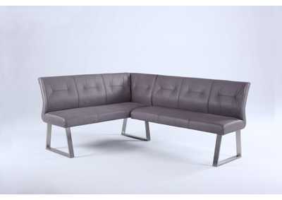 Image for Kalinda Brushed Stainless Steel Contemporary Tufted-Back Reversible Nook