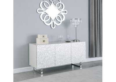 Image for Kendall Gray/White/Polished SS Contemporary Gray Buffet w/ Polished Steel Legs