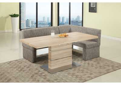 Modern Dining Set w/ Extendable Table & Upholstered Nook