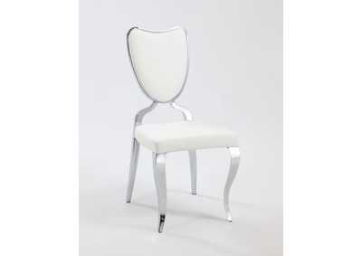 Letty White Heart-Back Side Chair (Set of 2) with Cabriole Legs