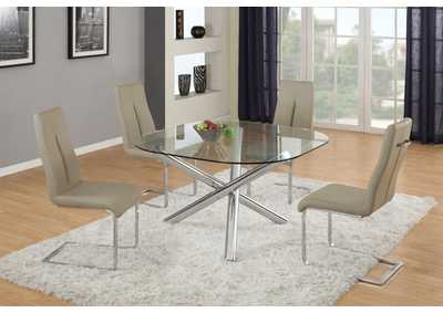Image for Dining Set With Glass Top Table & 4 Cantilever Chairs