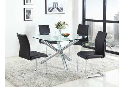 Image for Dining Set With Glass Top Table & 4 Cantilever Chairs