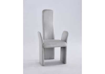 Lucy Grey High Contour Back Arm Dining Chair (Set of 2)