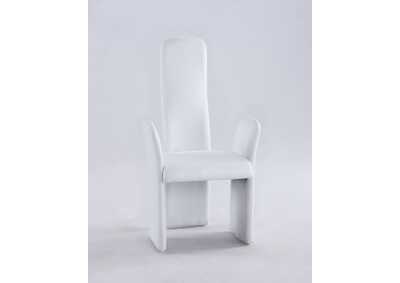 Lucy White High Contour Back Arm Dining Chair (Set of 2)