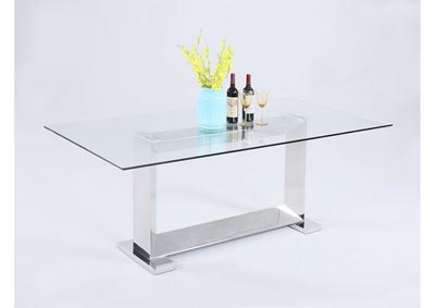 Lucy Clear Rectangular Glass Top Dining Table
