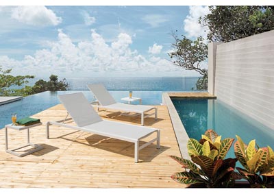 Image for Malibu White Contemporary Outdoor UV Resistant Lounge Chair