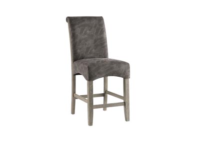 Marla Marble Grey Roll Back Parson Counter Stool (Set of 2)