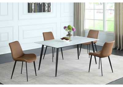Image for Contemporary Dining Set With Ceramic Top & 4 Chairs
