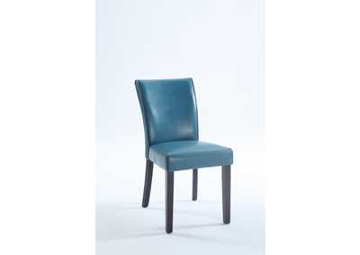 Michelle Satin Black Bonded Leather Parson Chair [Set of 2]