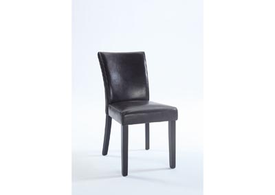 Michelle Black Bonded Leather Parson Chair [Set of 2]