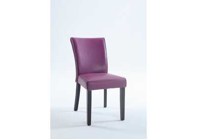 Michelle Satin Black Bonded Leather Parson Chair [Set of 2]