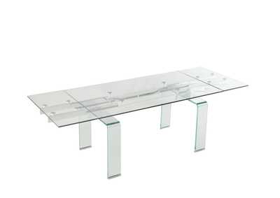 Millie Clear Extendable Glass Table