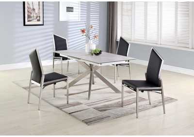 Image for Dining Set With Pop-Up Extendable Ceramic Top Table & 4 Motion Chairs