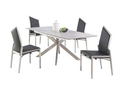 Image for Dining Set With Pop-Up Extendable Ceramic Top Table & 4 Motion Chairs