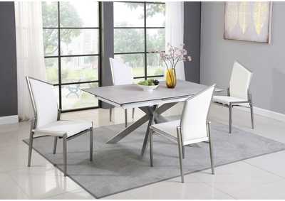 Image for Dining Set With Pop-Up Extendable Ceramic Top Table & 4 Motion Chairs