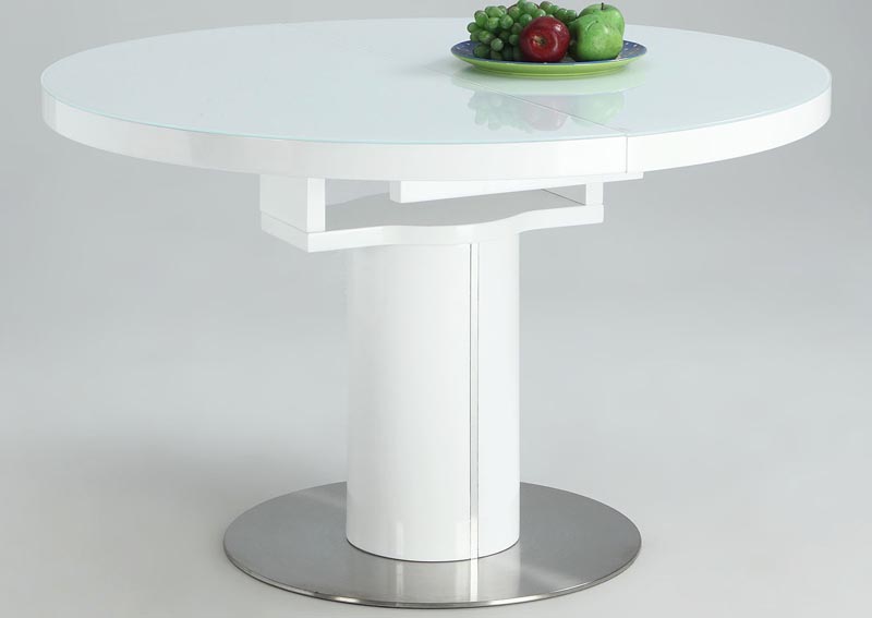 Nora White Dining Table w/Butterfly Storage
