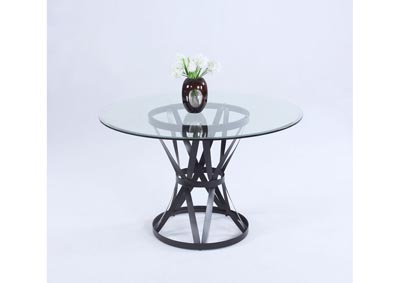 Pandora Black Round Glass Top Dining Table