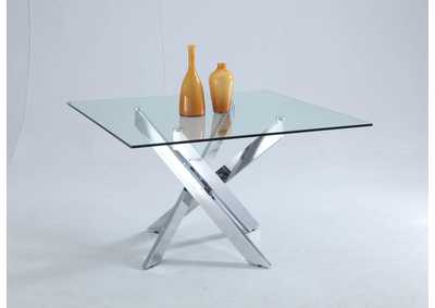 Contemporary Square Glass Dining Table