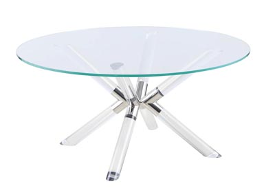 Regina Clear Round Glass Top Dining Table