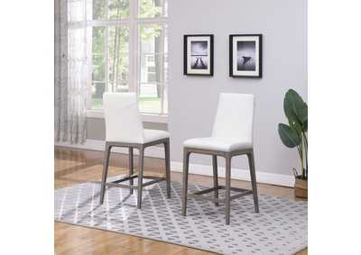 Image for Rosario Walnut Veneer Modern Upholstered Counterstool w/ Solid Wood Base