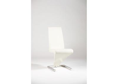Sabrina White "Z" Frame Upholstered Side Chair (Set of 2)