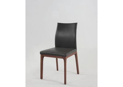 Sage Walnut & Dark Grey Solid Wood Chair (Set of 2) w/ Textured Seat & Back