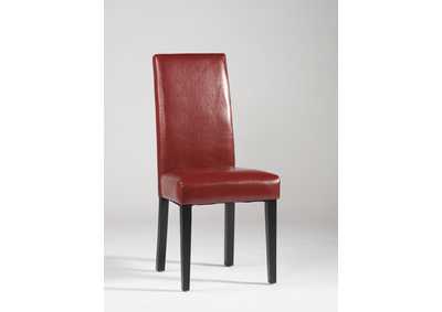 Red Straight Back Parson Chair (Set of 2)
