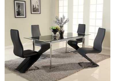 Image for Tara Black Glass Modern Extendable Dining Table