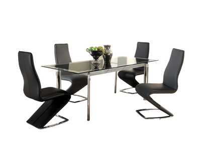 Modern Extendable Black Glass Dining Table