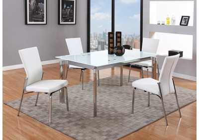 Image for Modern Extendable White Glass Dining Table