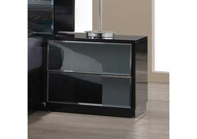 Image for Venice Black 2 Drawers Nightstand