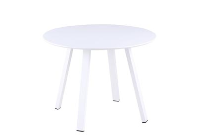 Ventura Matte White Round Outdoor Aluminum Table