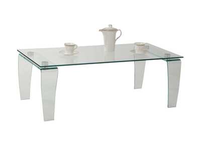 Image for Contemporary All-Glass Rectangular Cocktail Table