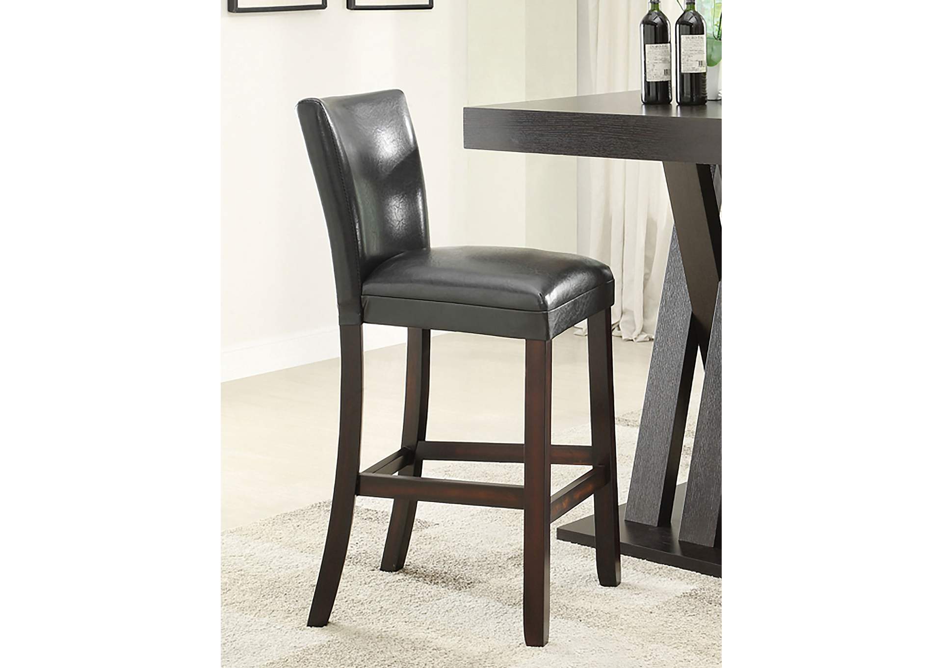 Alberton Upholstered Bar Stools Black and Cappuccino (Set of 2),Coaster Furniture
