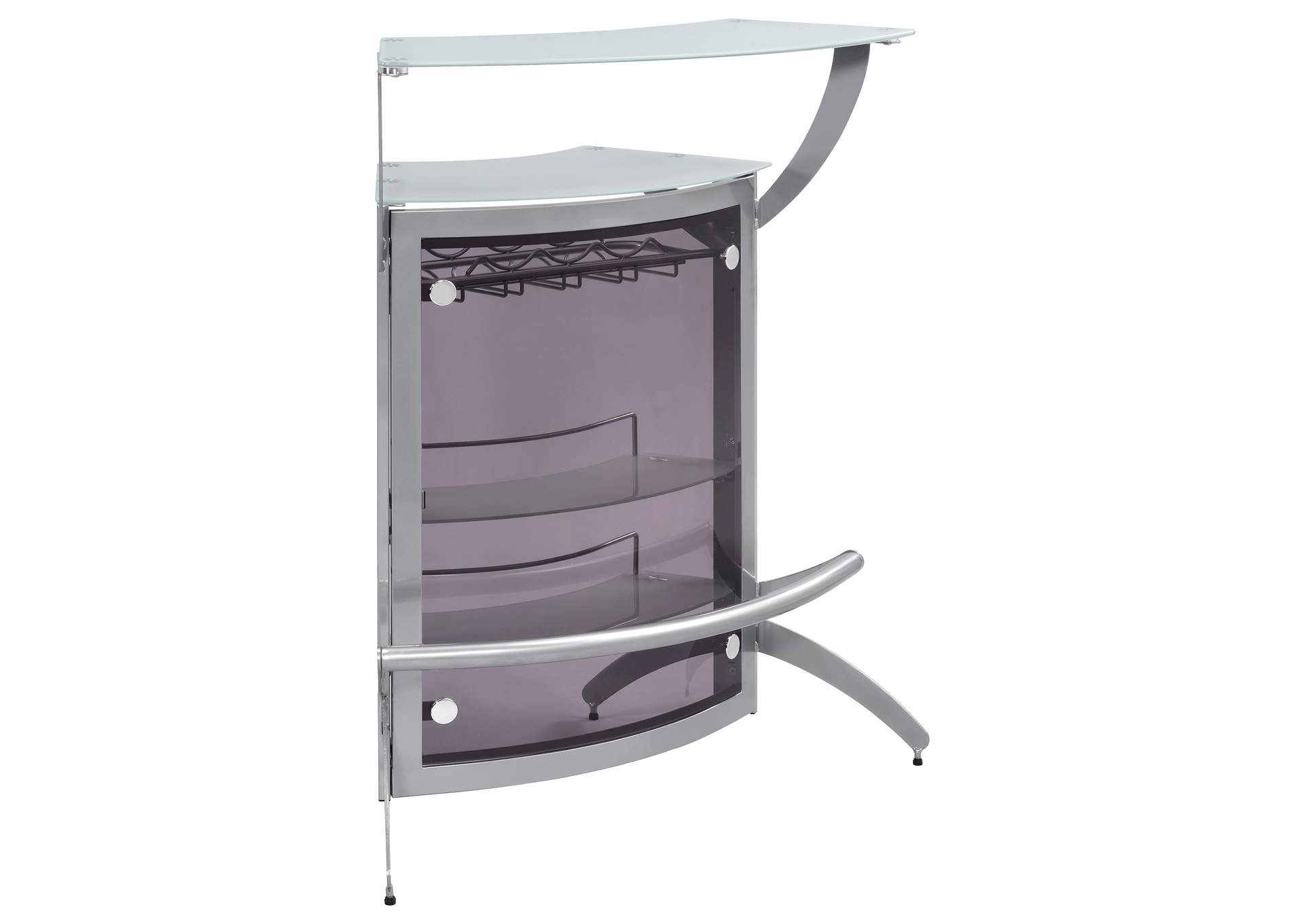 Dallas 2-shelf Bar Unit Silver and Frosted Glass,Coaster Furniture