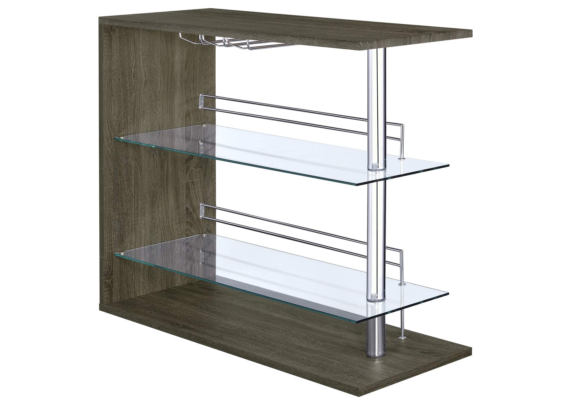 Prescott Rectangular 2-shelf Bar Unit Grey,Coaster Furniture