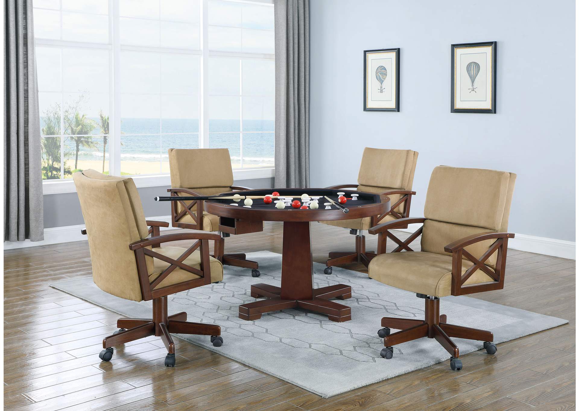 Marietta 5-piece Game Table Set Tobacco and Tan,Coaster Furniture