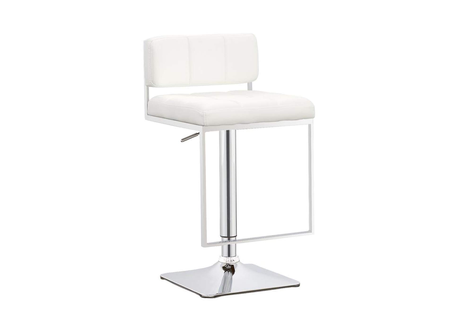 Alameda Adjustable Bar Stool White And Chrome,Coaster Furniture